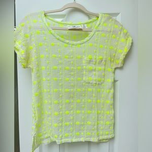 Sheer Pocket Tee with Embroidery